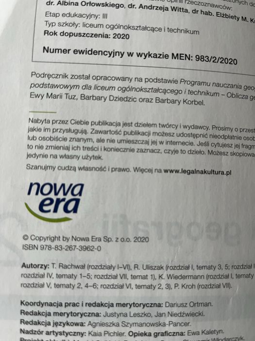 Oblicza geografii 2 Niwa Era, zakres podstawowy wyd. 2020