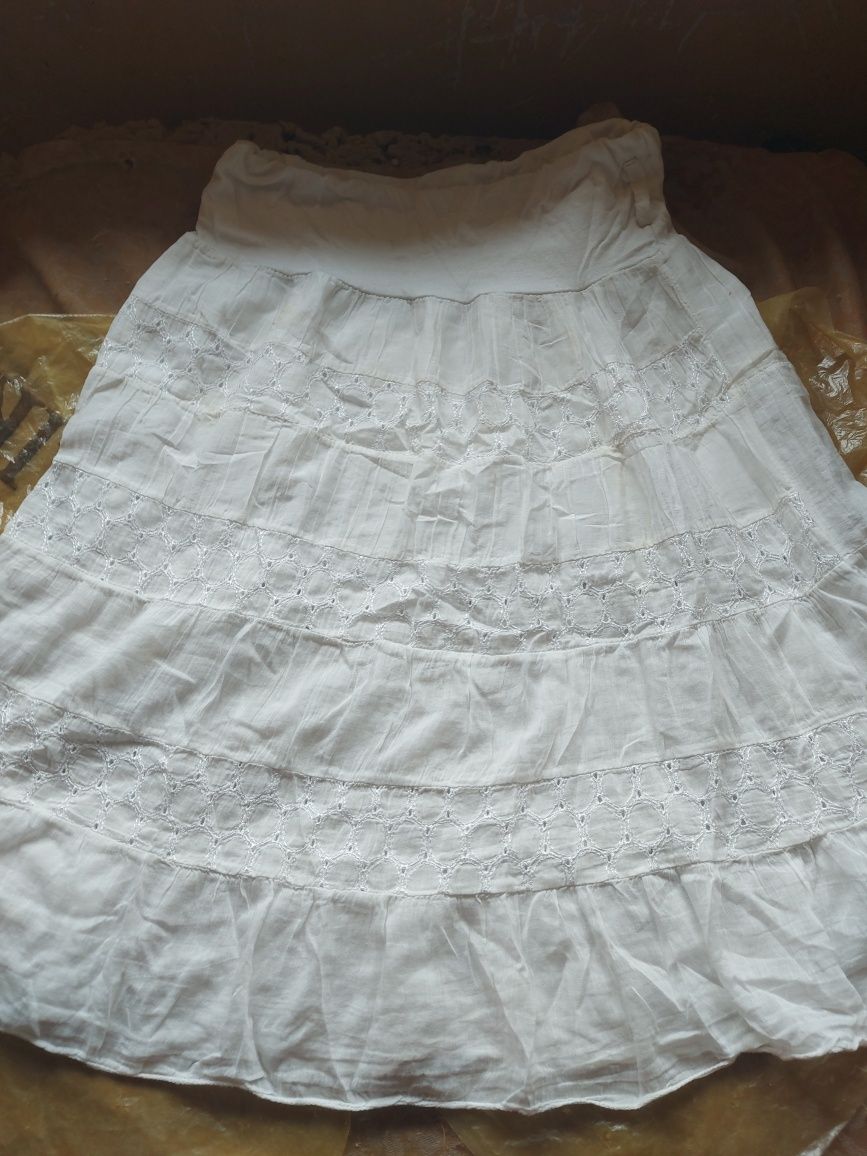 Spódnica biała damska z koronką rozmiar  S/M