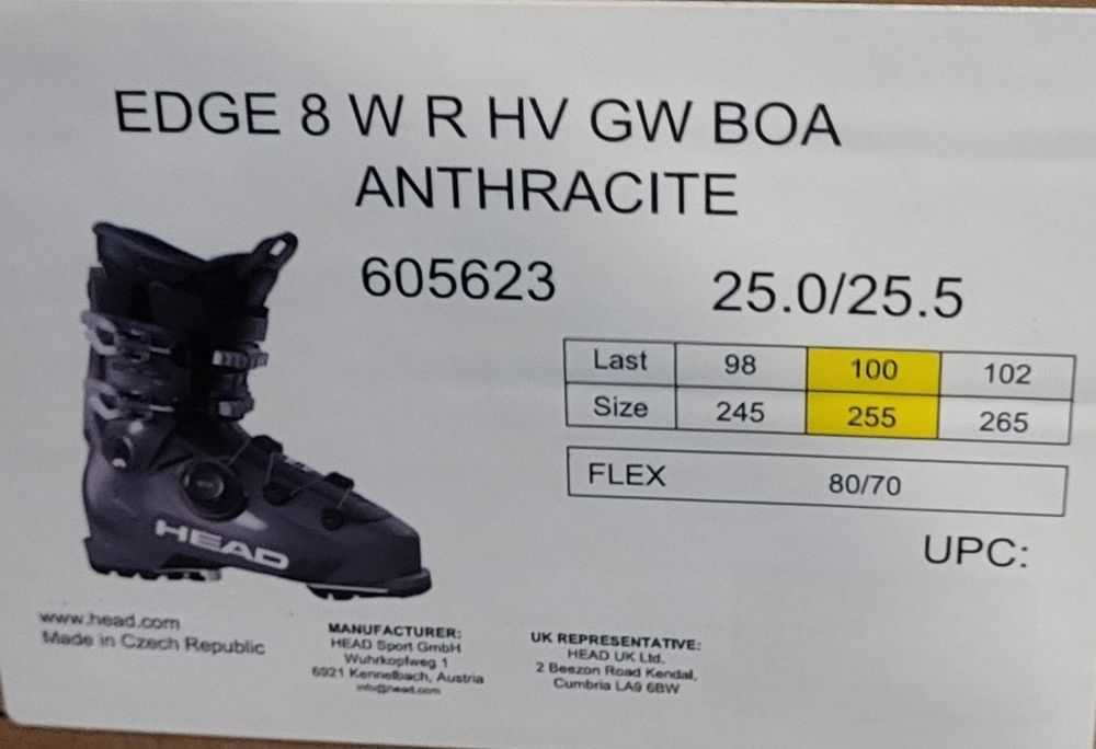 Buty narciarskie HEAD EDGE  8 BOA r25/25.5