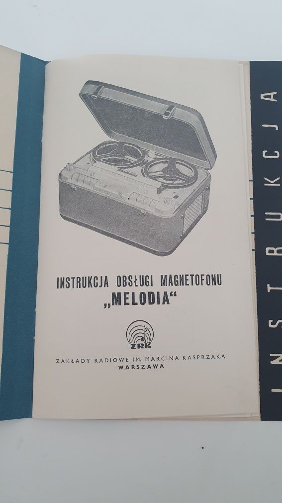 Instrukcja Magnetofon Melodia 1960 zakłady radiowe Marcina Kasprzaka