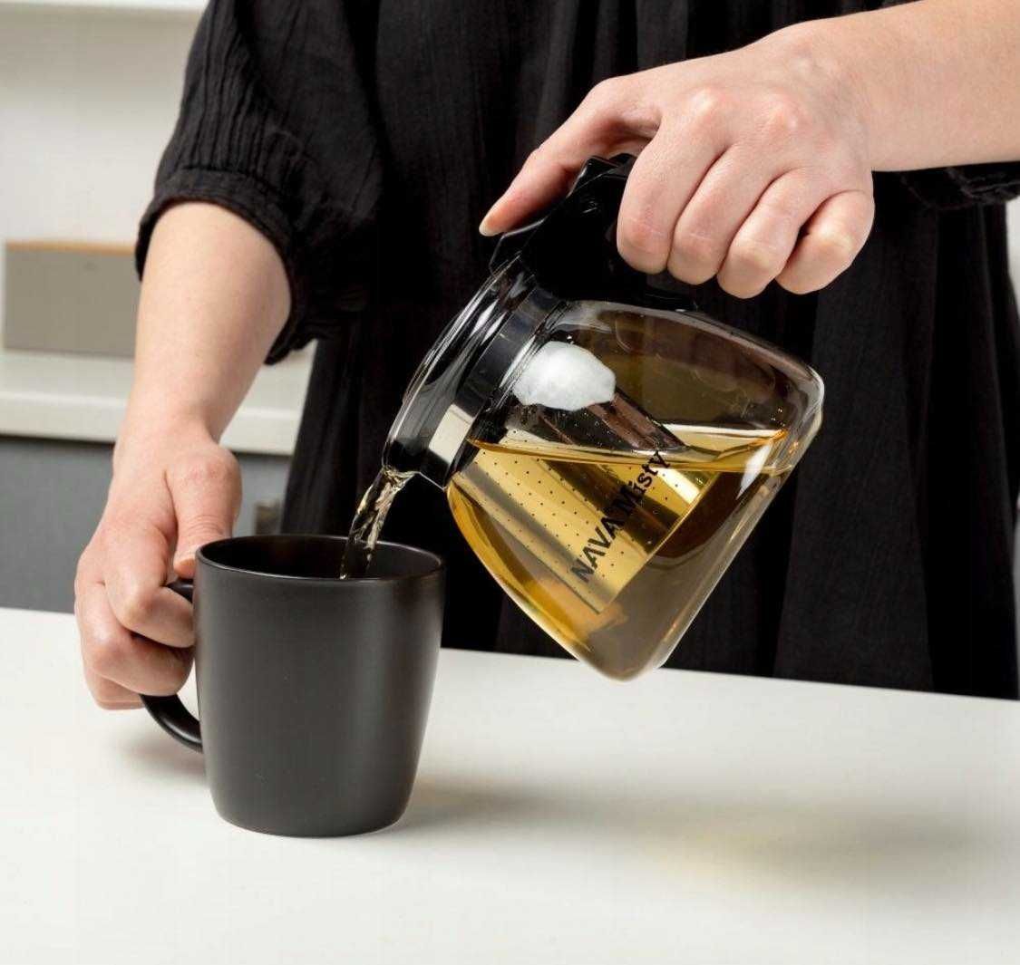 DZBANEK + SITKO do zaparzania parzenia herbaty ziół szklany 1100ml