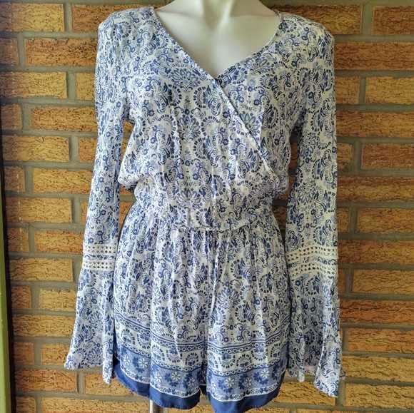 Wakacyjny kombinezon szerokie rękawy xs hollister letni