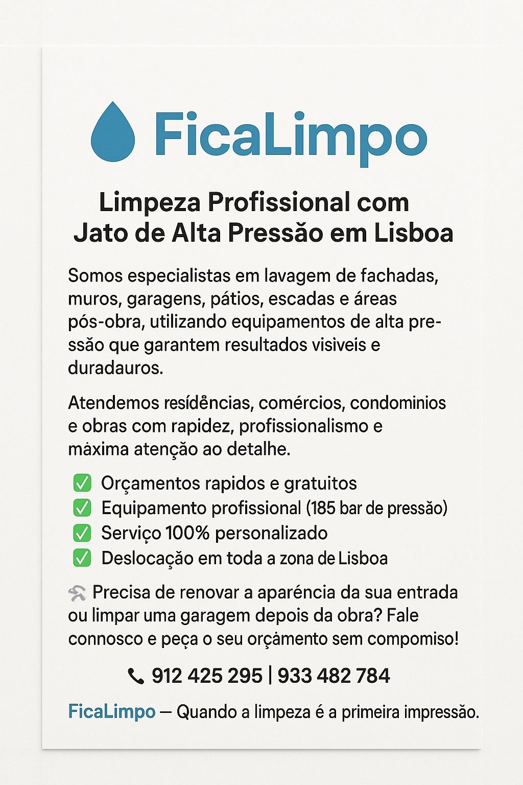 Limpeza de quiosque e toldos