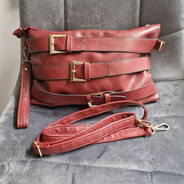 Torebka, kopertówka+ pasek,kolor bordo