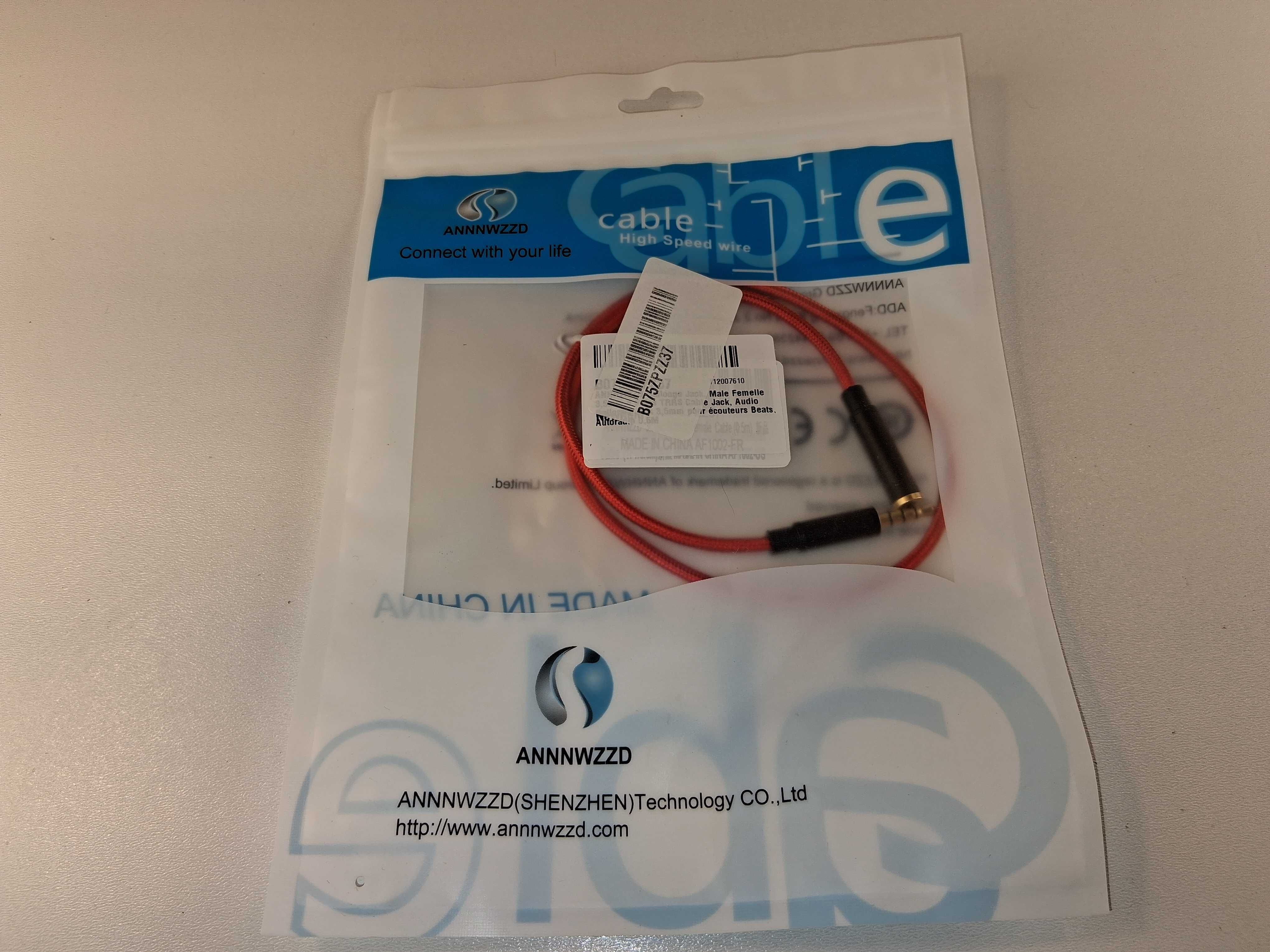 E117 Przedłużacz Audio 3.5mm Męski na Żeński Czerwony ANNWWZZD