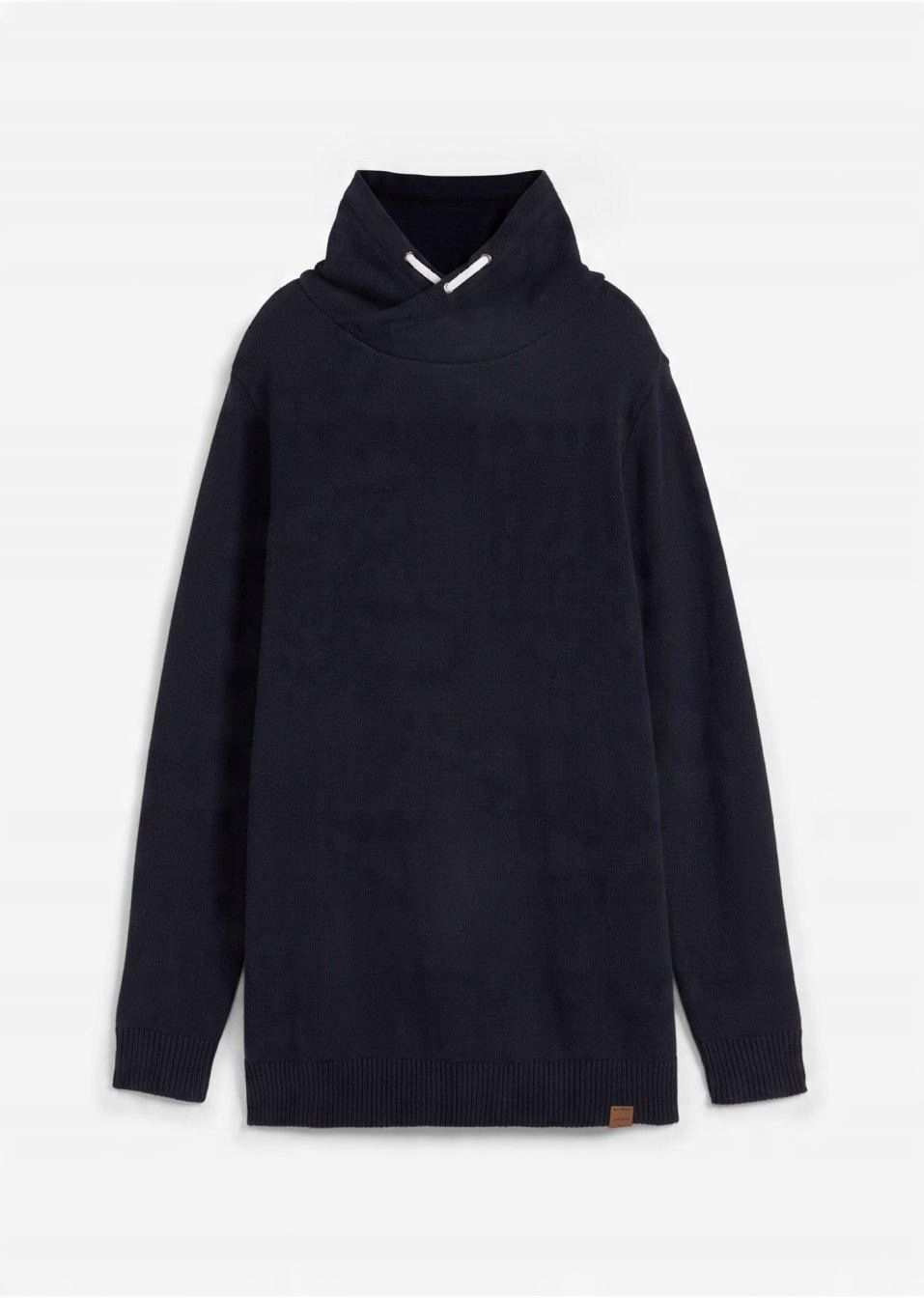 B.P.C granatowy sweter z szalowym kołnierzem ^36/38