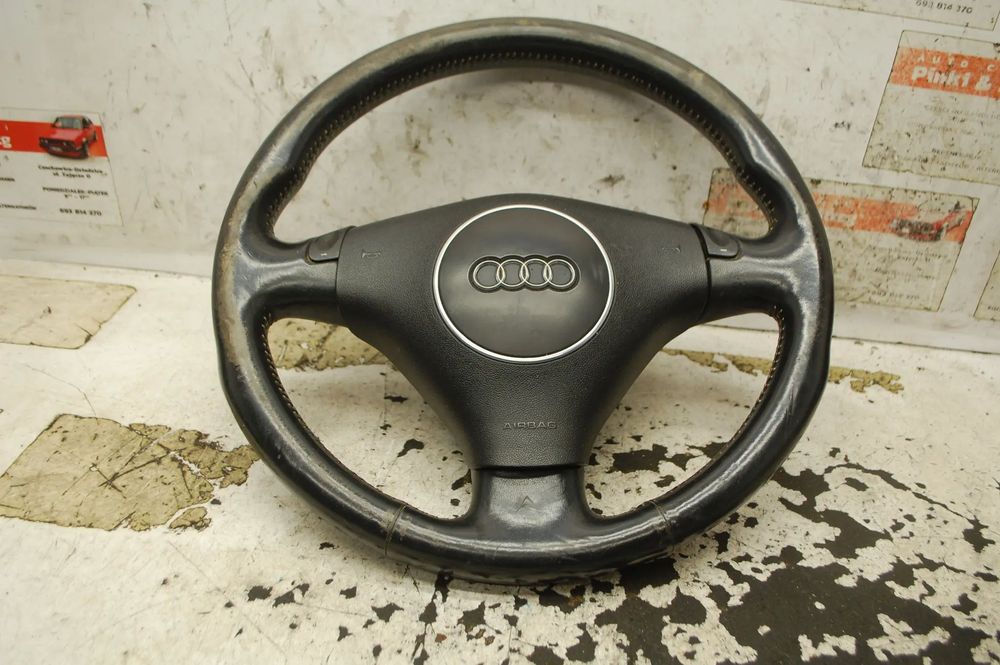 KIEROWNICA + PODUSZKA AIRB BAG SKÓRZANA SZARA/ CZARNA 8E0880201S 8E0124 AUDI A6 C5 A4 B6 B6 CABRIO 8E0419091BA