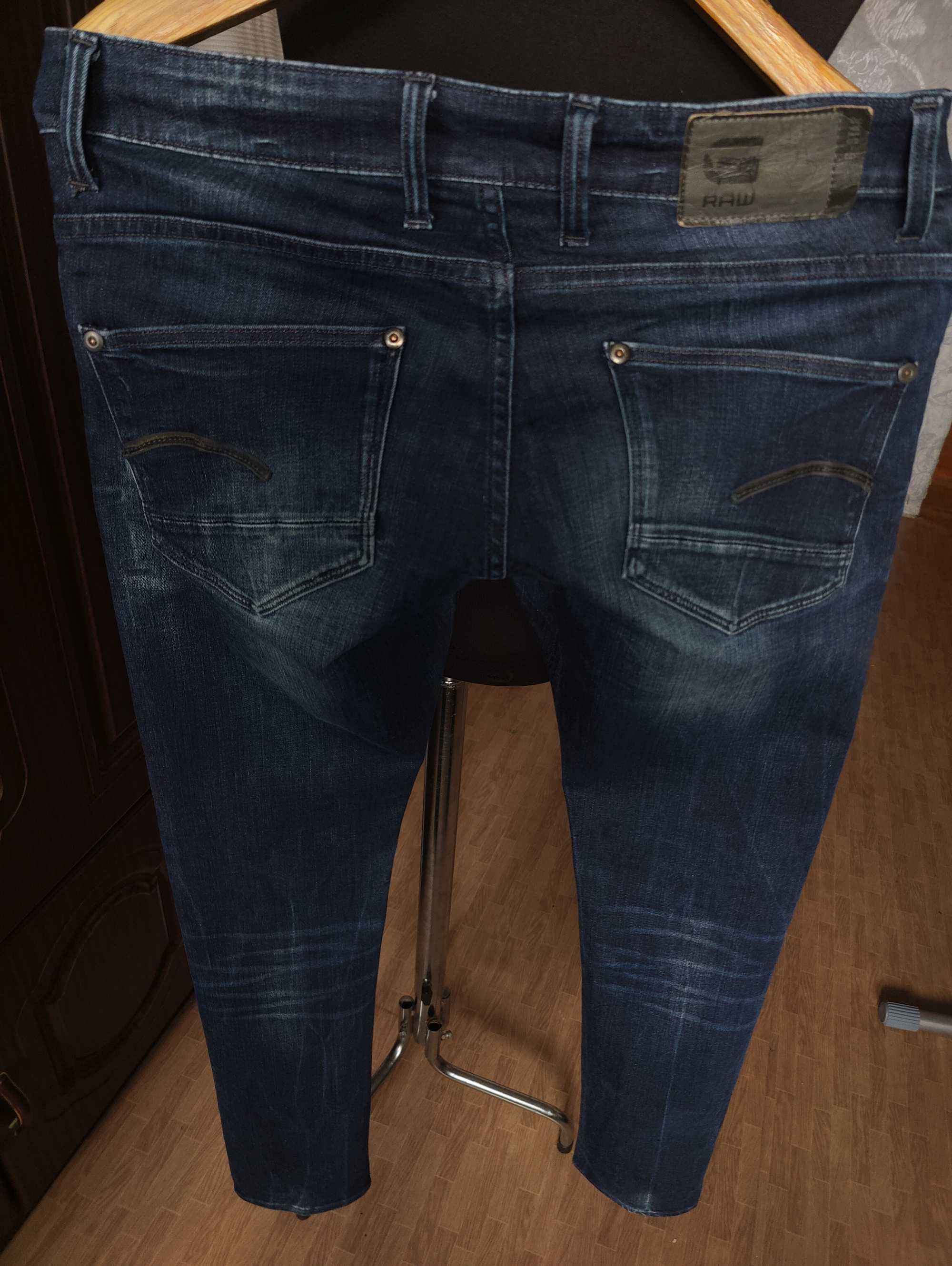 Джинсы G-star Raw Defend super slim jeans Holland w30 stretch navy.