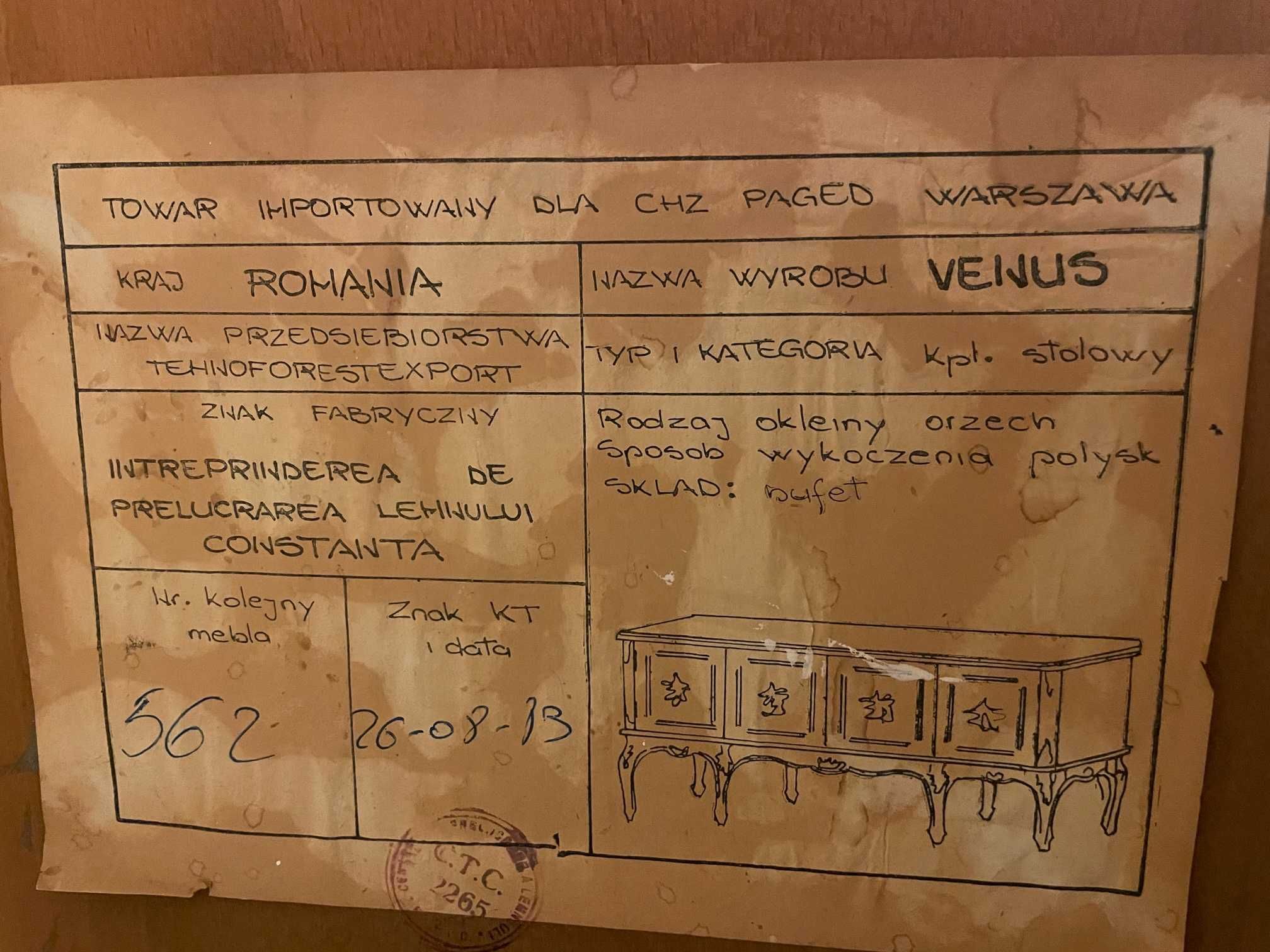 Komplet z drewna meble Venus ( dwie komody i witryna ) ludwik