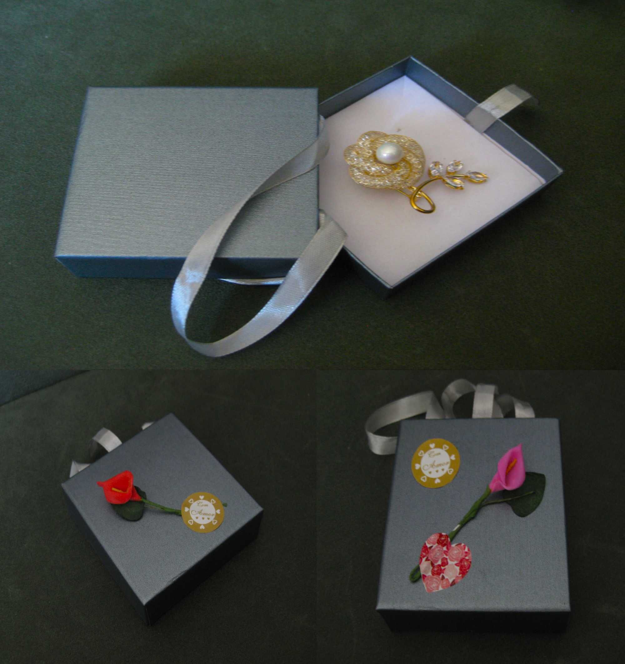 Alfinete / Broche / Pregadeira Flor Dourada c/ Perolas NOVO