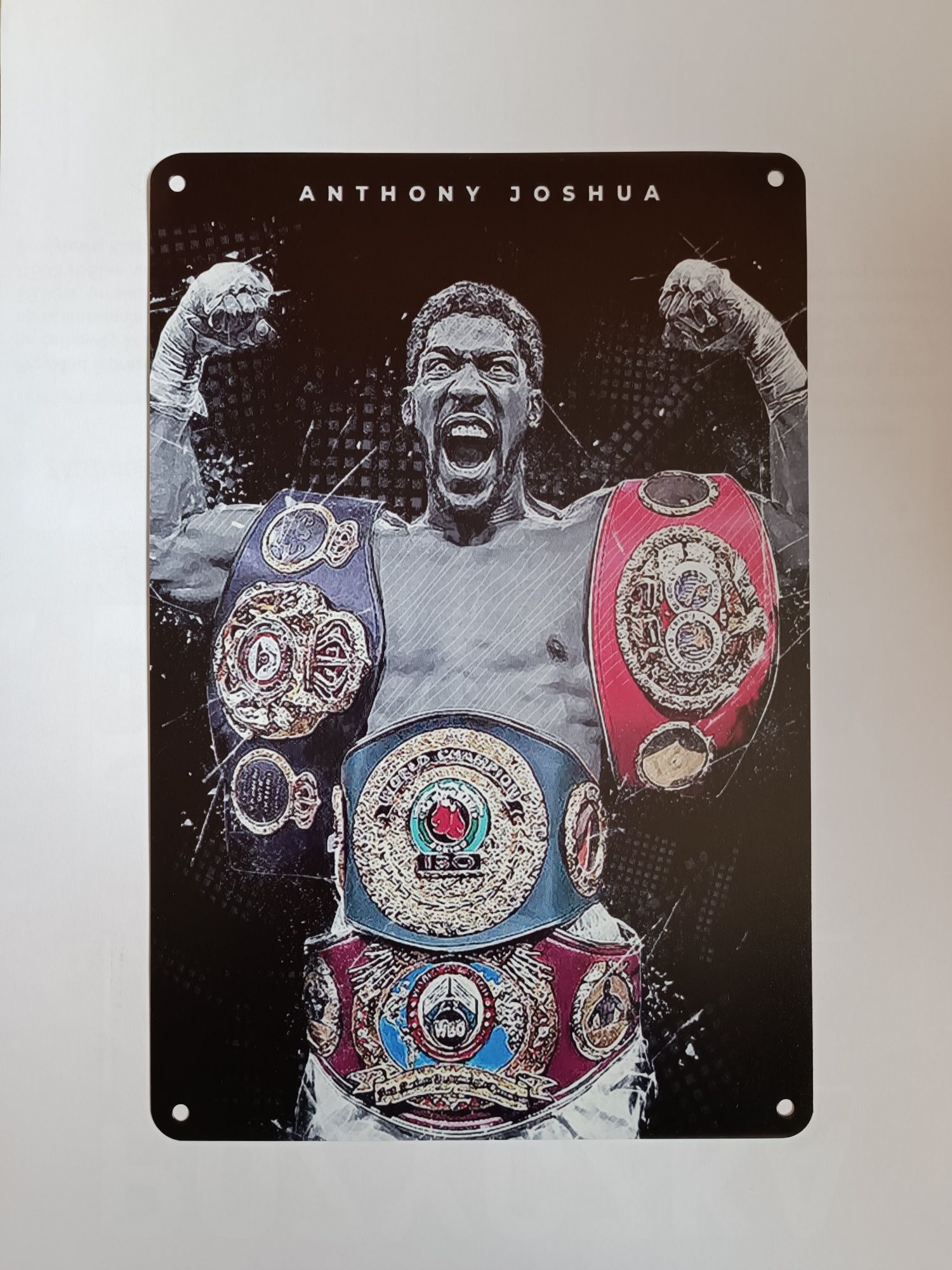 Nowy metalowy szyld Anthony Joshua loft boks sport club bar pub