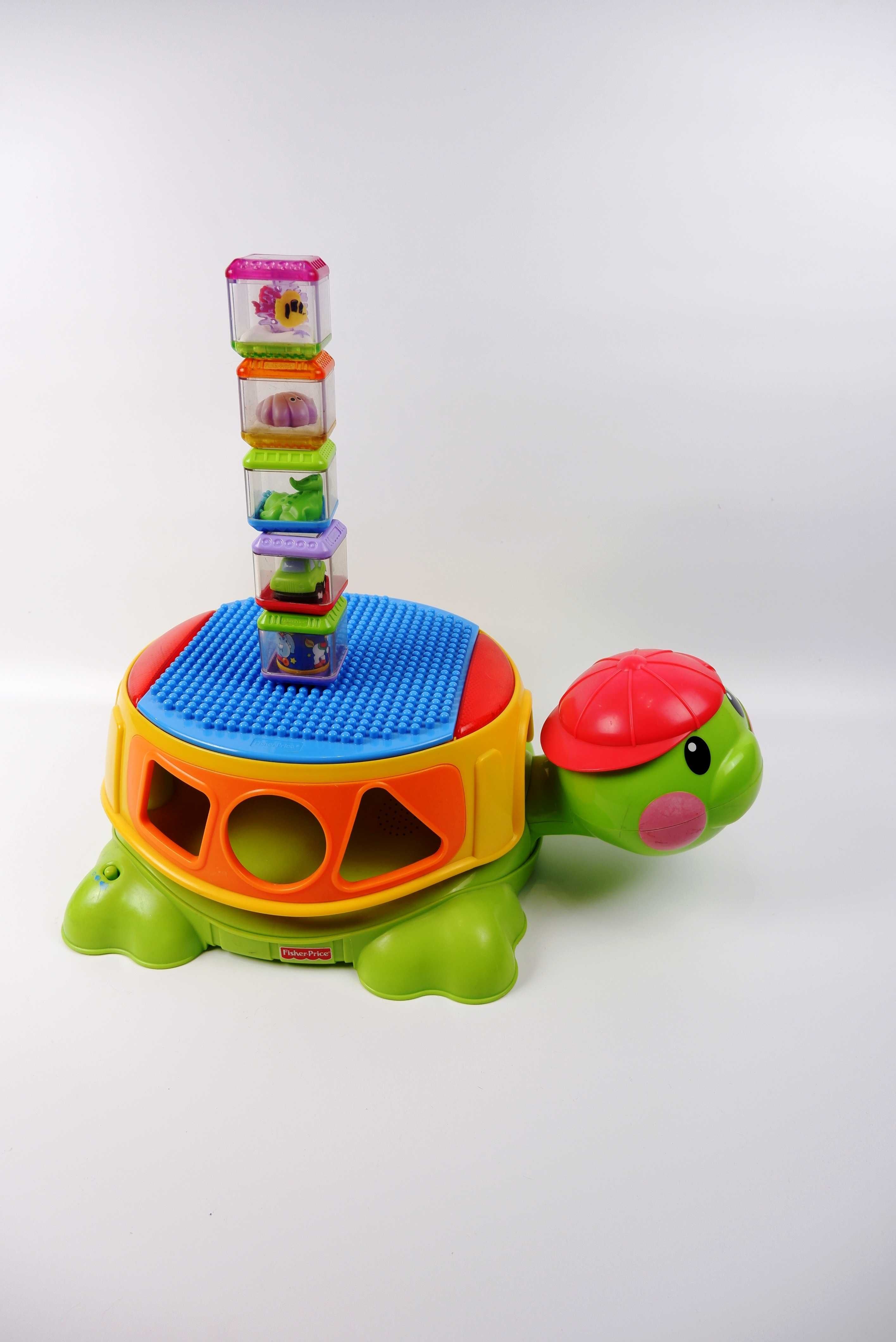 Строительный конструктор черепаха и кубики Fisher Price для малышей