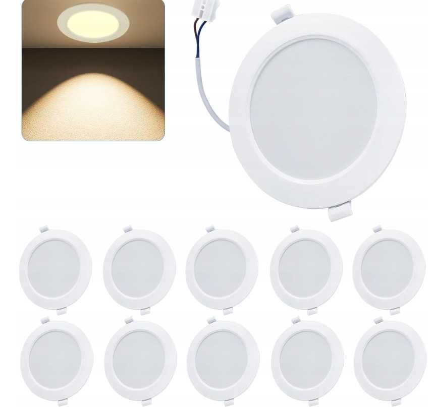 Oczko sufitowe LED podtynkowe 3000K ciepła biel 6W IP44 25,5mm 10szt