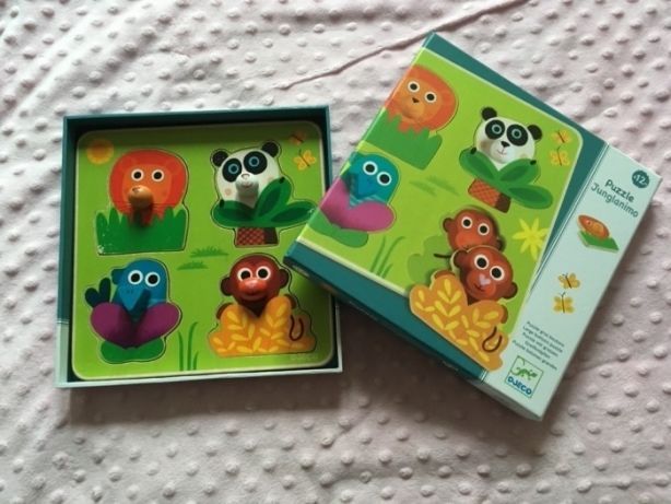 Djeco Puzzle Układanka drewniana z uchwytami Dżungla jungleanima 12+