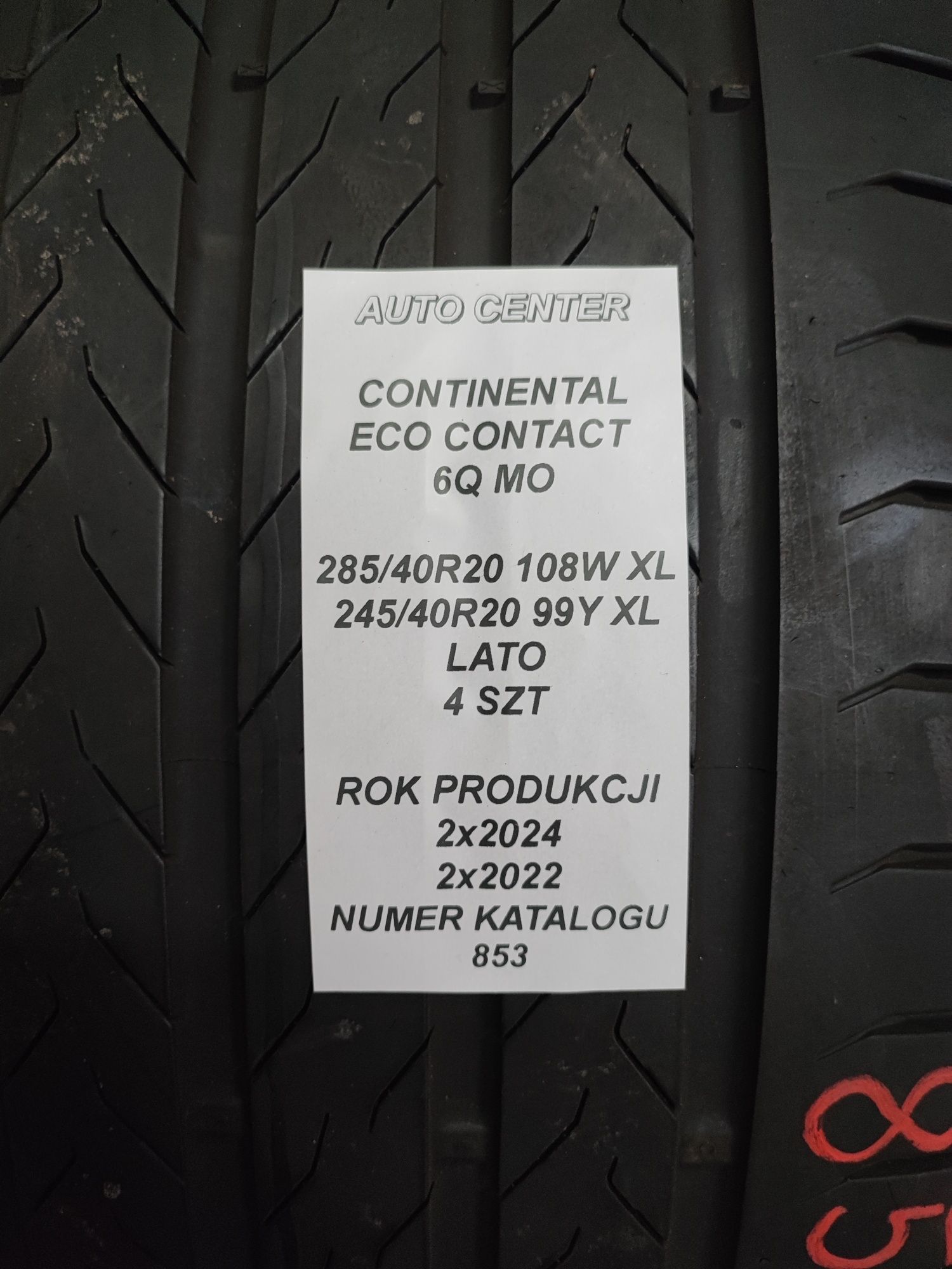 Opony letnie 285/40R20 | 245/40R20 Continetal Eco Contact 6Q MO