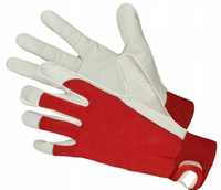 Rękawiczki ochronne wzmacniane skórą licową.