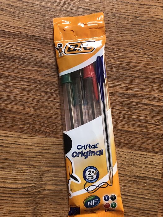 Bic Długopis Cristal Original Pouch 4 kolory do szkoły4 sztuki