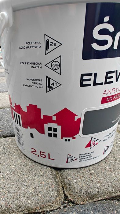 Farba Śnieżka - elewacyjna fasadowa, akrylowa 2.5 l - Grafitowy - Nowa