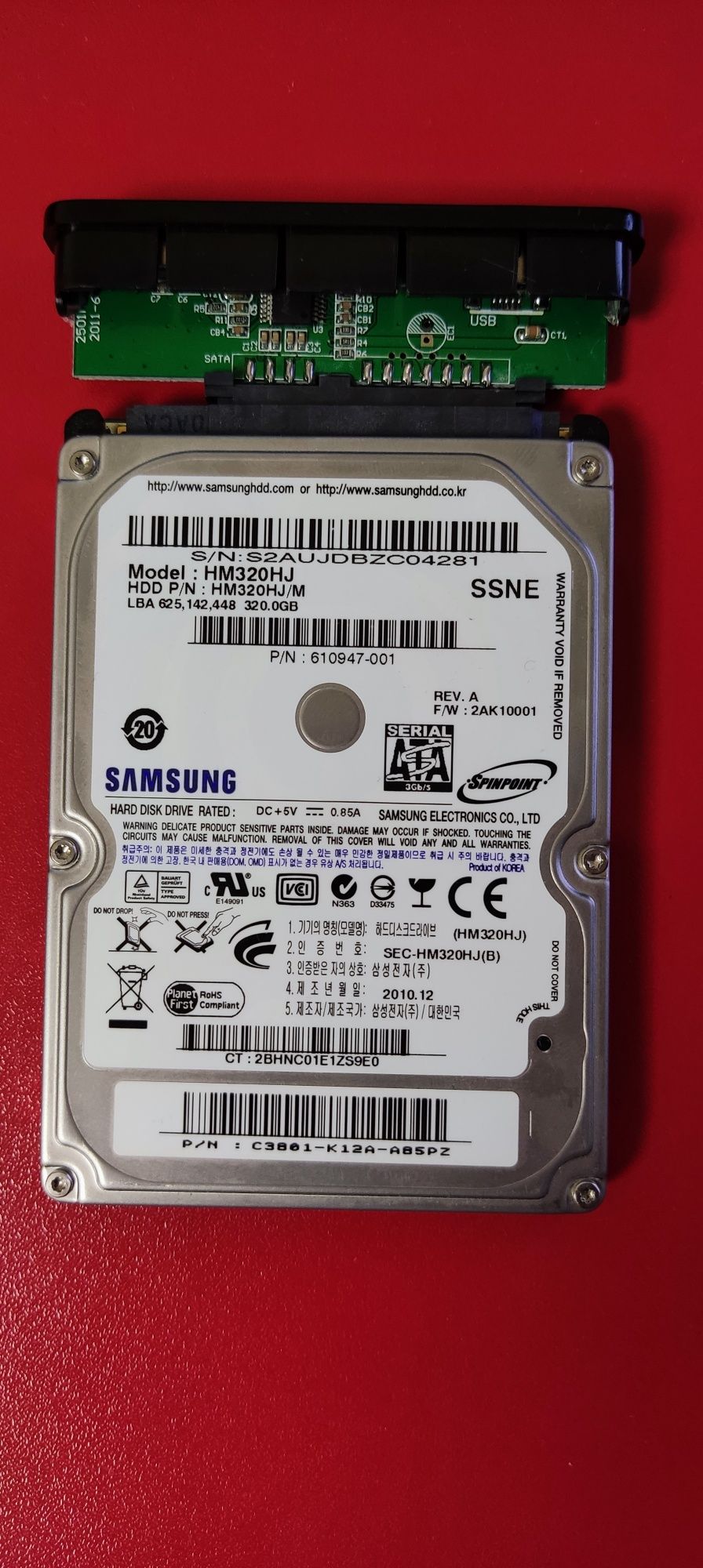 Жорсткий диск для ноутбука: Samsung Spinpoint 320GB (HM320HJ)