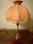 Stylowa lampa stołowa w stylu vintage + abażur (uszkodzone mocowanie)