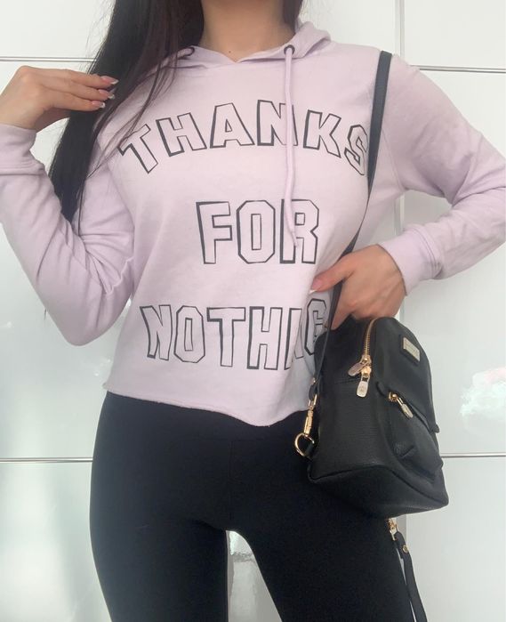 Liliowa fioletowa bluza z kapturem