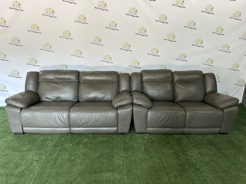 Комплект стильних шкіряних диванів електро реклайнер з Німечччини