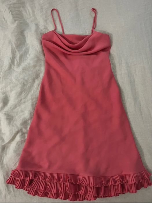 Vestido cocktail vintage rosa - tamanho S