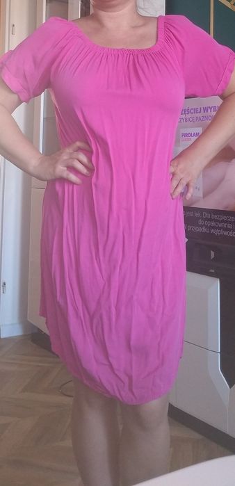 Sukienka różowa luźna letnia rozmiar 38