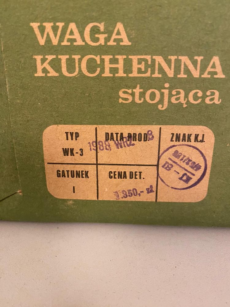 Waga kuchenna stojąca PRL 1988