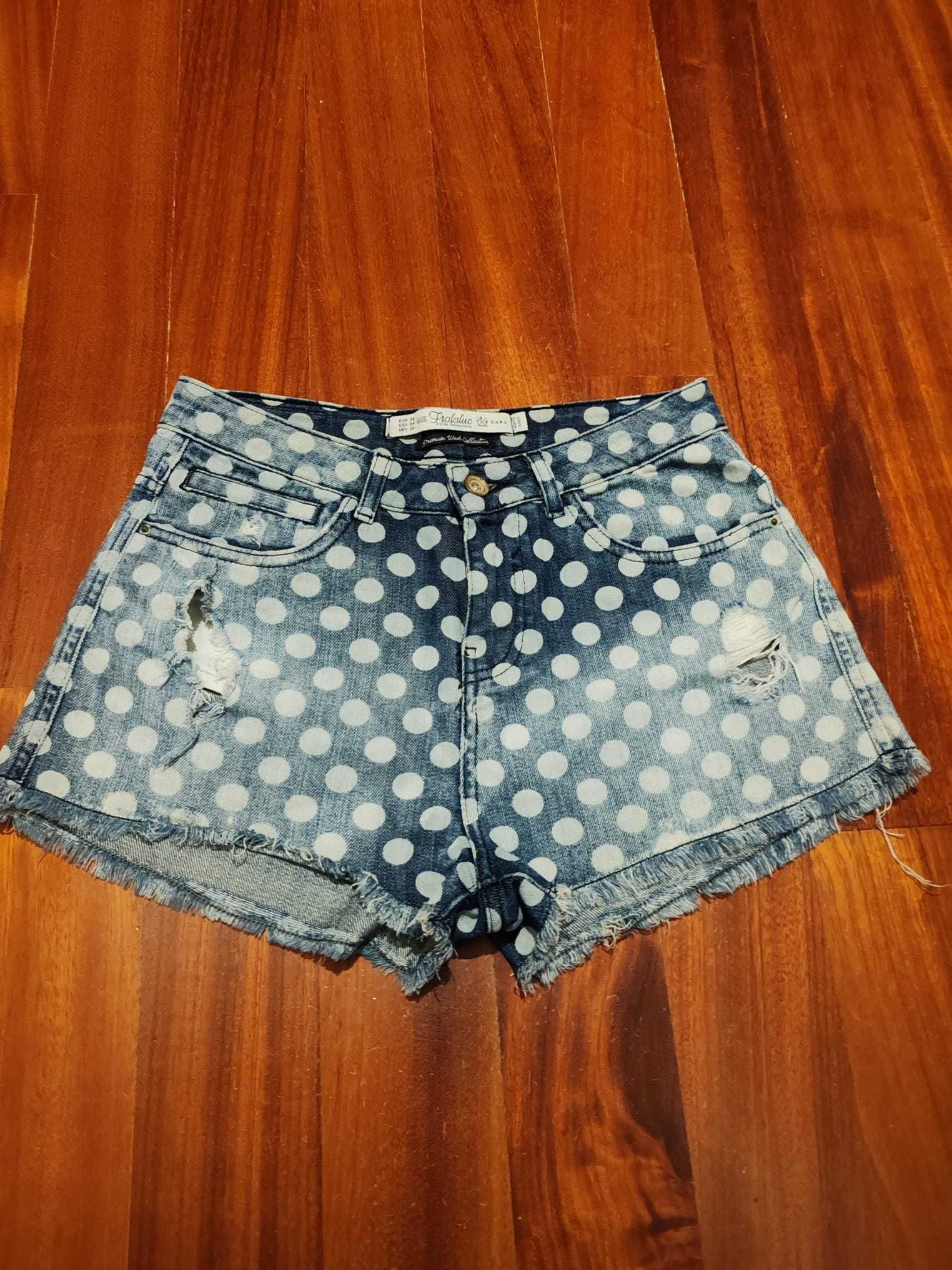 Calções em ganga da marca Zara. Novos.