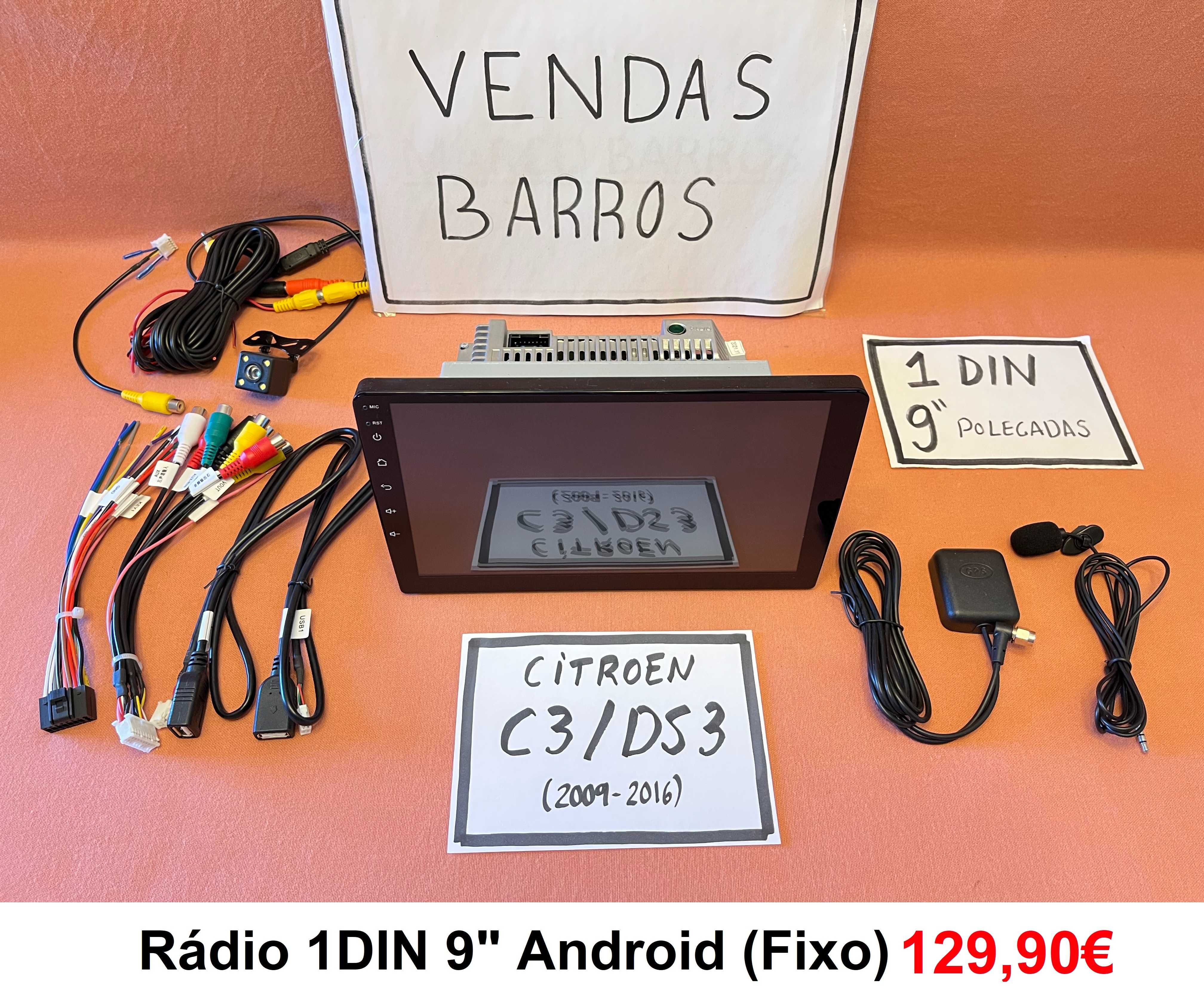 (NOVO) Rádio 1DIN • CITROEN C3 / DS3 • (2009 a 2016) • Android GPS