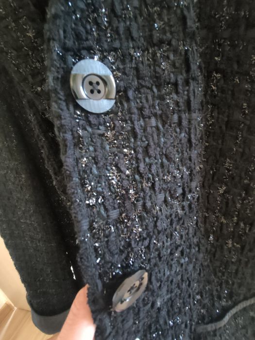 Czarny żakiet płaszcz w stylu Chanel