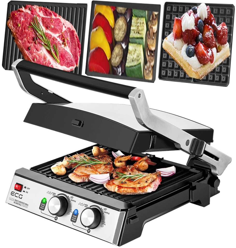 grill opiekacz panini gofry BBQ 3w1 2000W HIT Cenowy