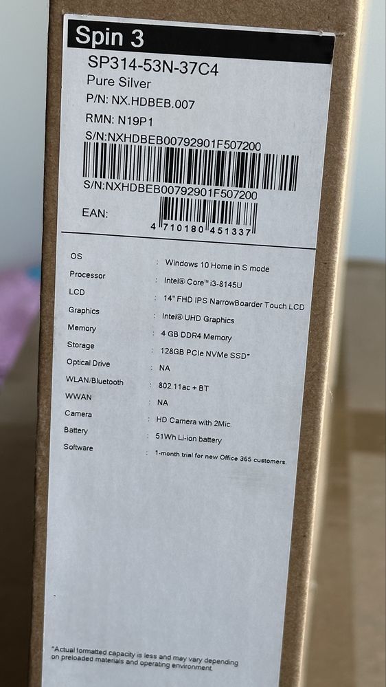 Computador acer hibrido spin 3
