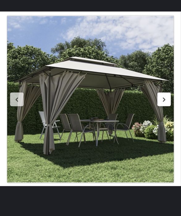 Pérgola metal 3M*4M com cortinas leroy merlin