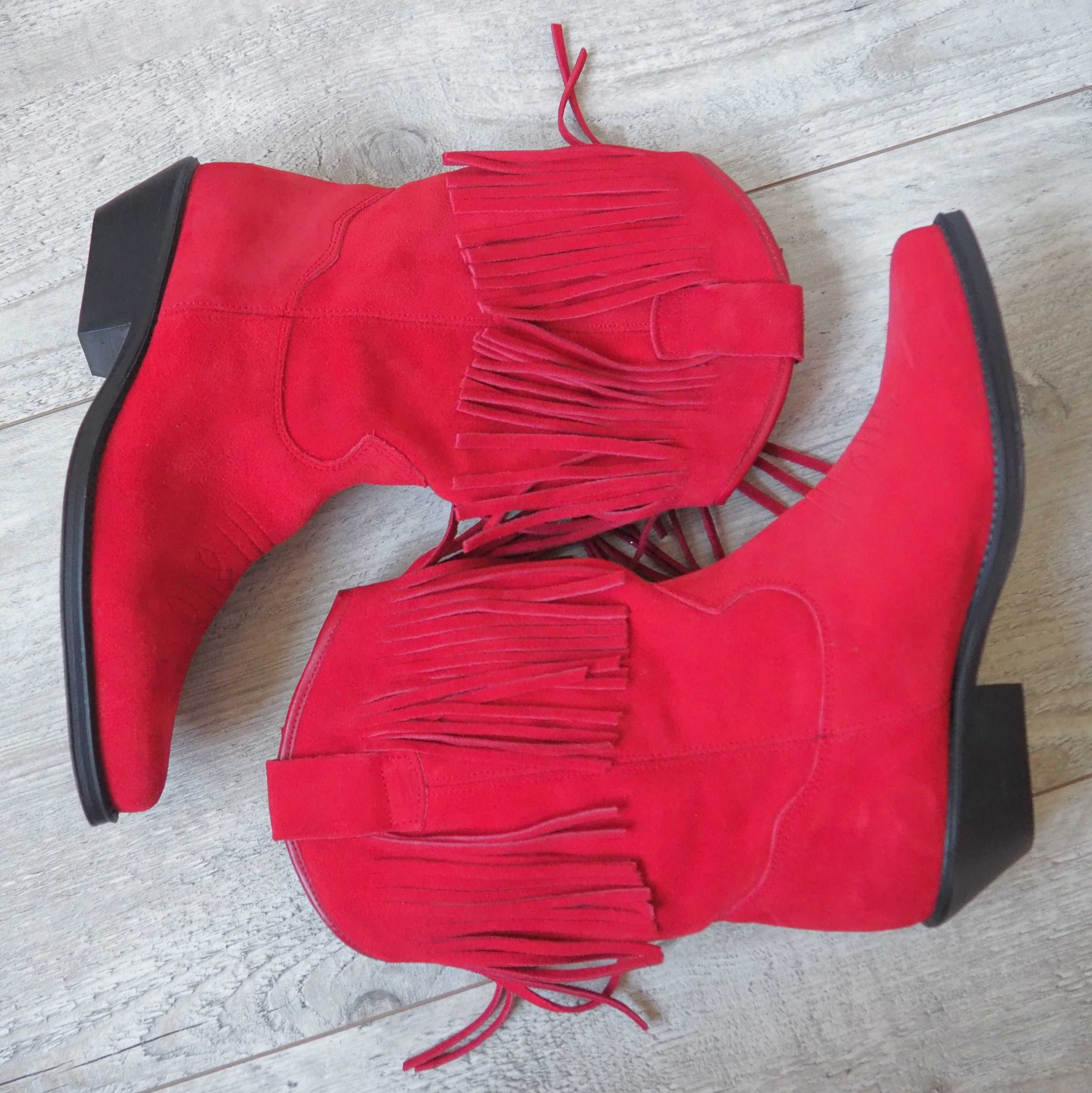 SANTA FE_western fringe boots_100% leather_39