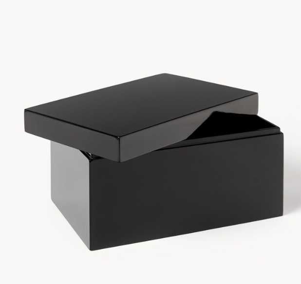 Westwing Zestaw pudełek ozdobnych Kylie 2 szt czarne i białe 24 i 20cm
