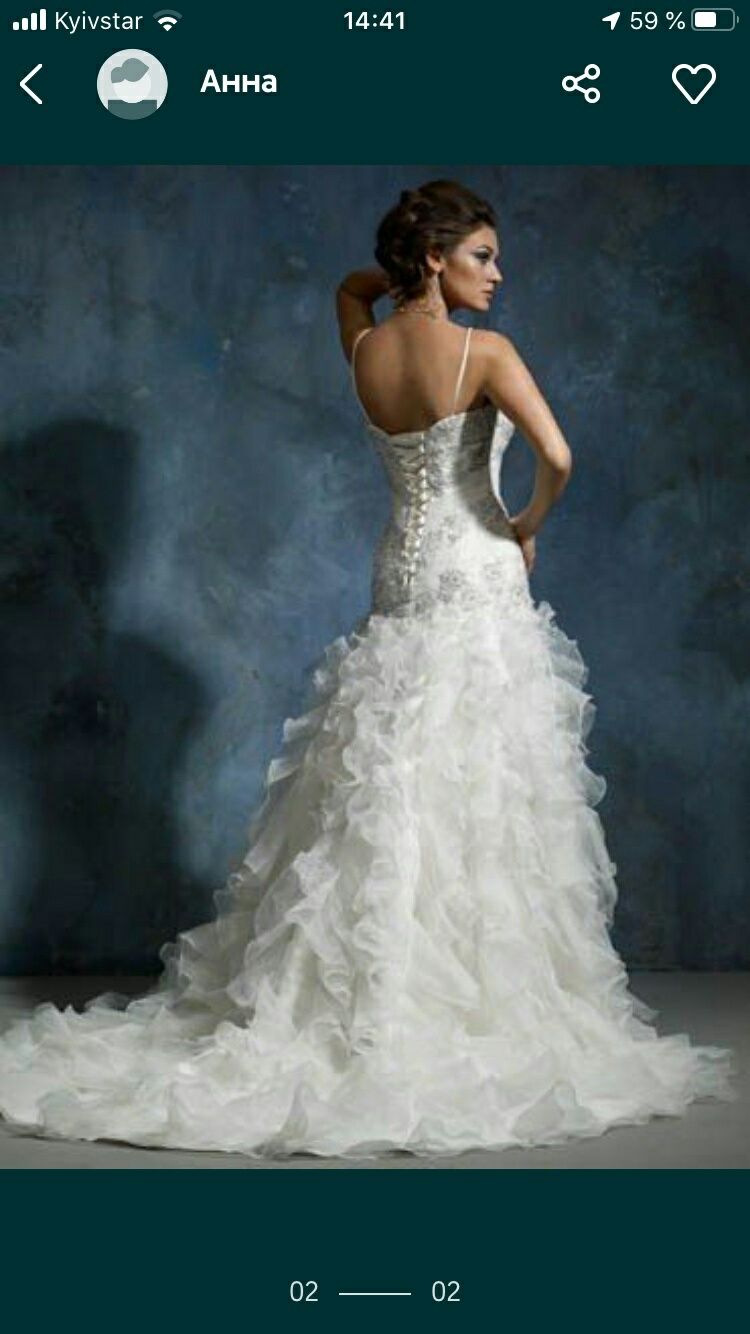 Срочно！Шикарное свадебное платье！В идиальном состоянии, ручной работы！
