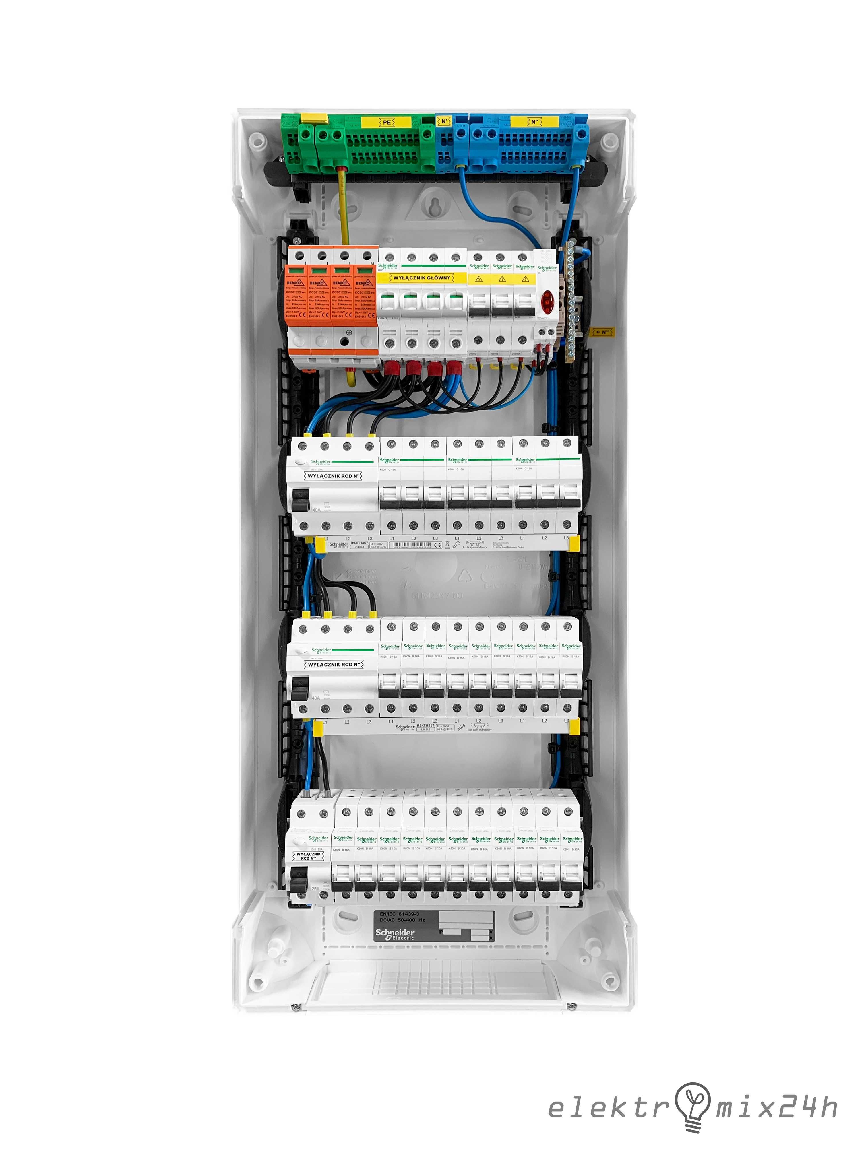 Rozdzielnica modułowa natynkowa gotowa 4x13 modułów Schneider Electric