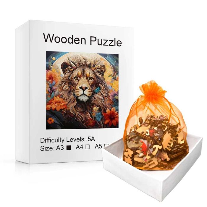 Puzzle Drewniane LEW Ukladanka dla Dzieci Dorosłych Gra Logiczna A5
