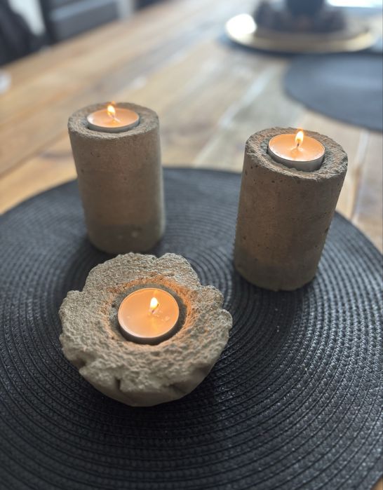 Świeczniki betonowe tealight 2 szt