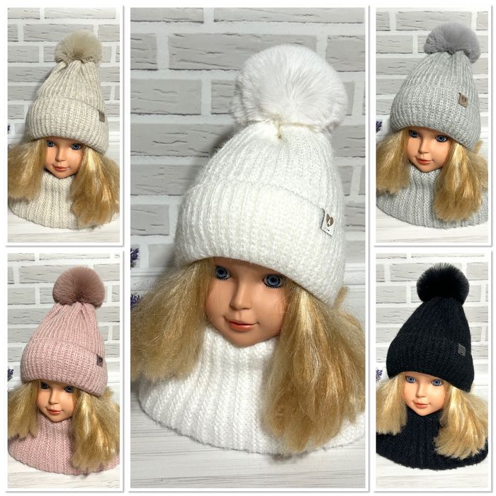 Зимові комплекти шапка хомут без зав‘язок