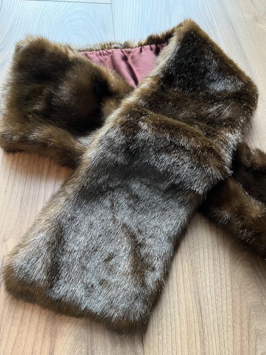 Brązowe Sztuczne futerko szalik