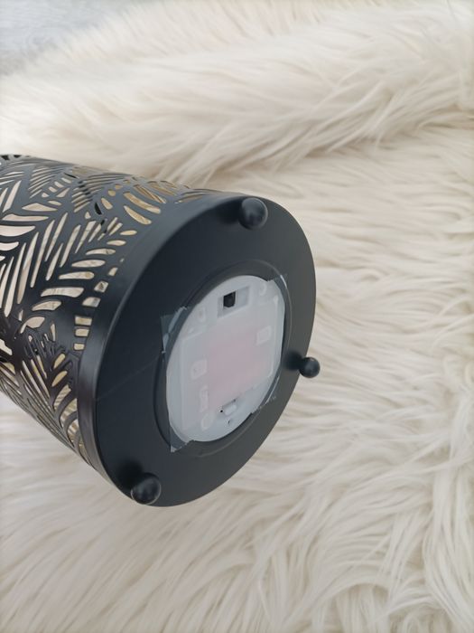 Lampka lampion LED na baterie złoty czarny liście elegancki stylowy