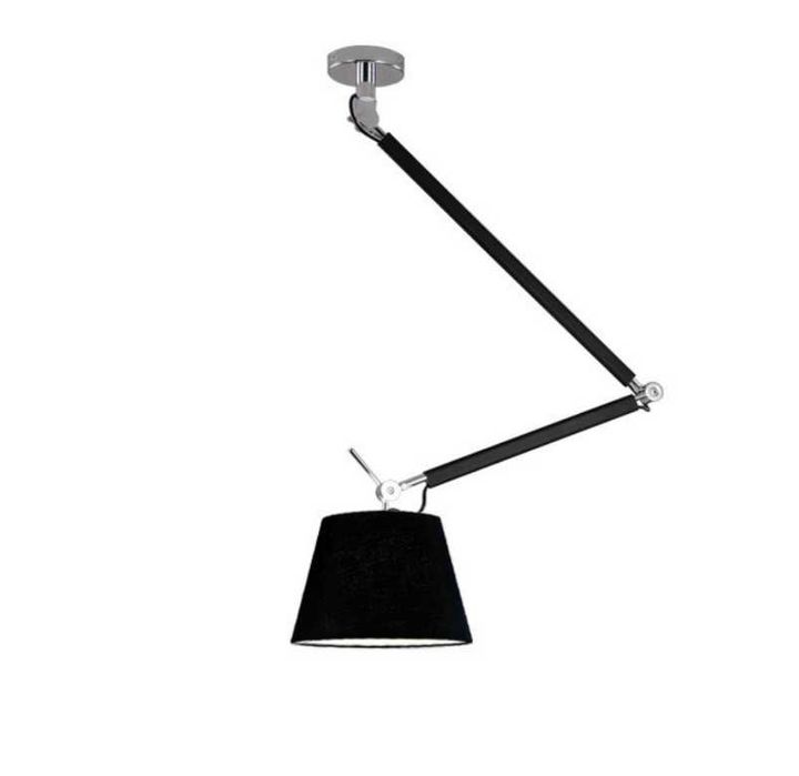 Lampa wisząca z regulacją do 186 cm abażur czarna