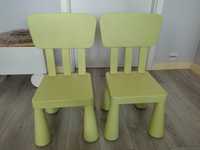 Krzesełko Ikea Mamut zielone stan bdb cena za 2 sztuki