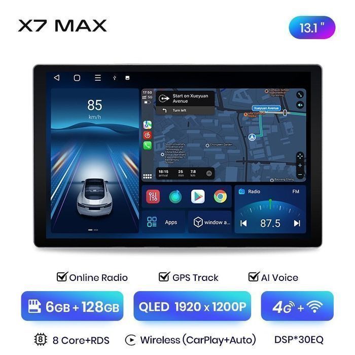 Radio nawigacja BMW 3 E46 M3 Carplay Android Auto X7 MAX 6GB