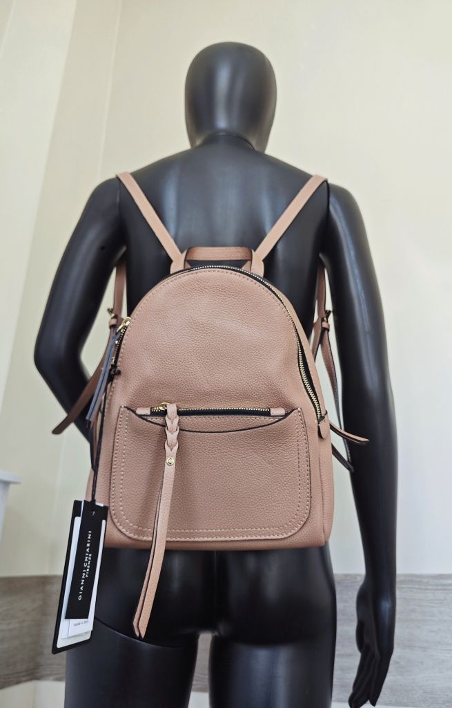 Gianni chiarini skóra naturalna bydlęca brudny róż brązowy plecak
