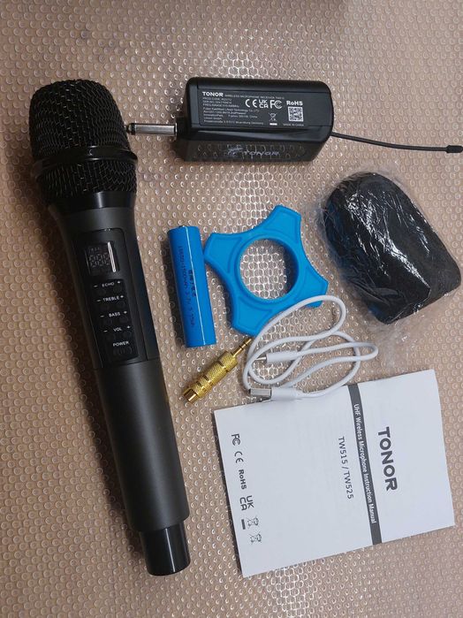 TONOR TW515 Mikrofon bezprzewodowy UHF 30 KANAŁÓW ECHO BAS TREBLE 60M