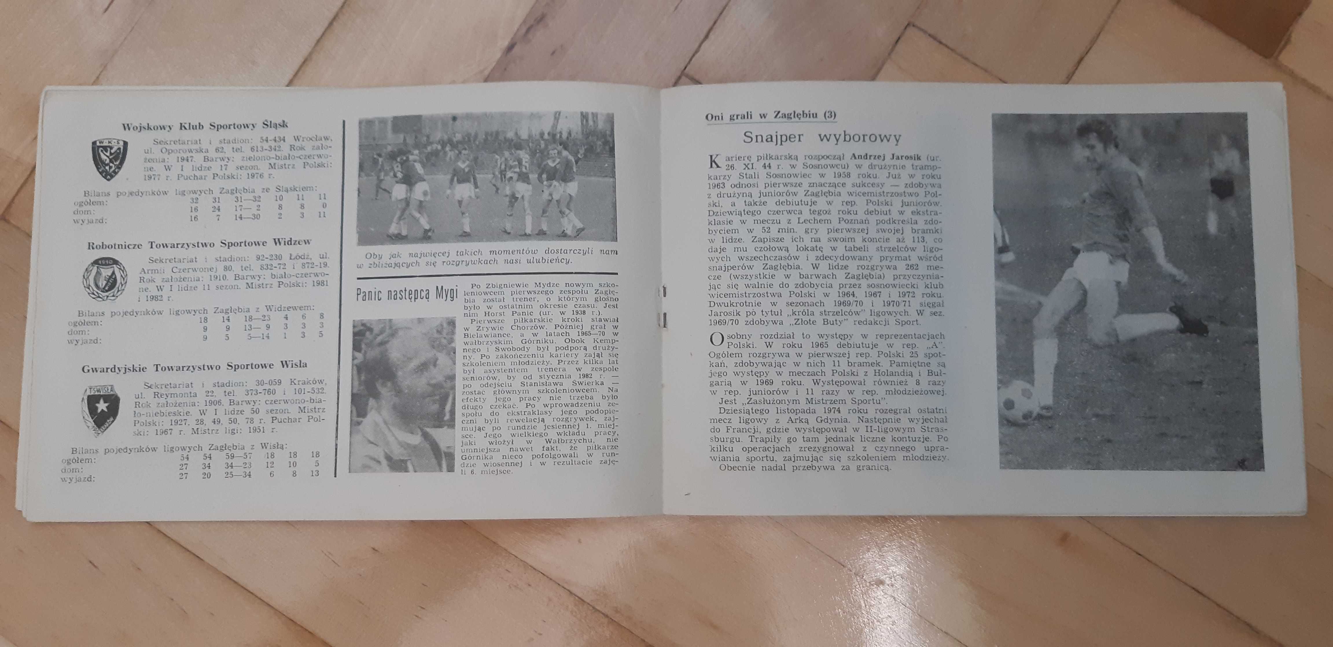 program GKS Zagłębie Sosnowiec piłkarska jesień 84 - unikat